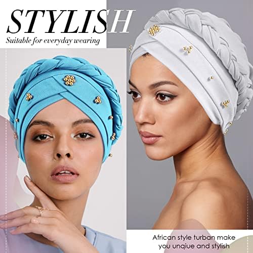 6 komada Žene Afričke turbanske glave zamotavanje kape uvijene pletene pletene elastične omota