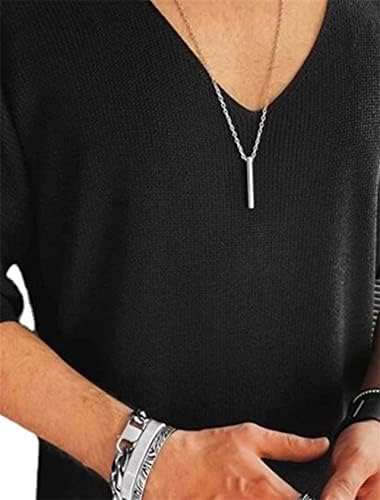 Muški plus veličine izdubljeni pleteni kratki rukav ljetni dubinski V izrez Labavi majica Boja nisko rezanja