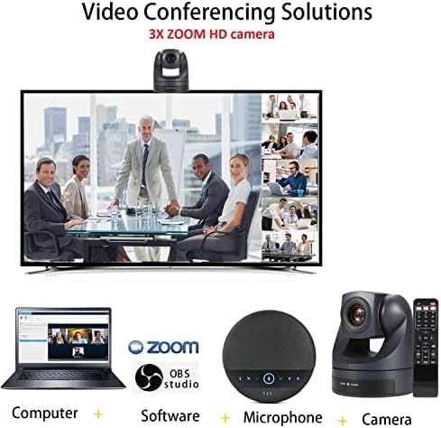 PTZ kamera 3x optička zum video konferencija kamera HD 1080P USB2.0 Emitovanje web kamera za sastanke za