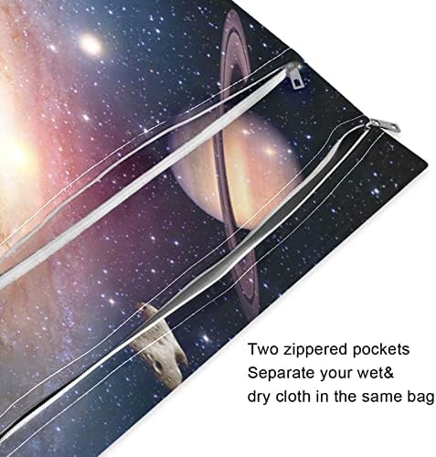 Huxino vodootporne vlažne suhom svemir Galaxy Vanjski prostor, dječje platnene torbe Organizator Vreće za višekratnu upotrebu Torbice sa 2 džepa sa zatvaračem Planinarska platna Pješačka za plivanje mokre odjeća,