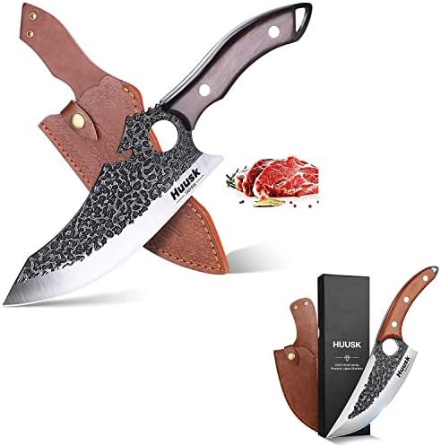 Huusk kolekcionarski noževi Japan nož & meso nož sa kožnom koricom i poklon kutija