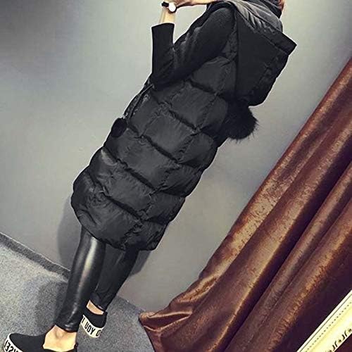 SNKSDGM zimski kaputi za žene jeseni i zimski podstavljeni prsluk bez rukava bez rukava duljina koljena