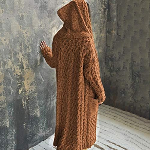 Ženski dugi rukav Kardni džemperi kabela klesani kaput džemper od pune boje duga otvorena prednja odjeća