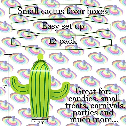 Kutije za usluge Cactus Party-12 PK Fiesta Party Goodie Box torba za kaktus poslastice - Meksička Fiesta/Cinco