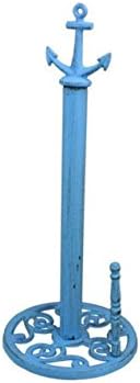 Hampton nautički rustikalno svijetlo plavi nosač papira za sidro 16 ukras-vintage liveno gvožđe