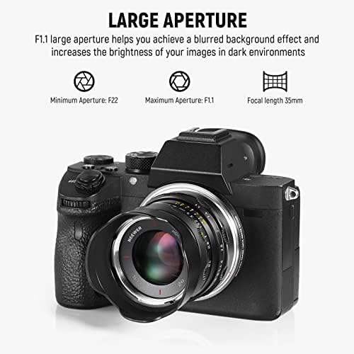 NEEWER 35mm f1.1 APS-C veliki otvor za ručni fokus Prime objektiv kompatibilan sa Sony e fotoaparatima a7iii