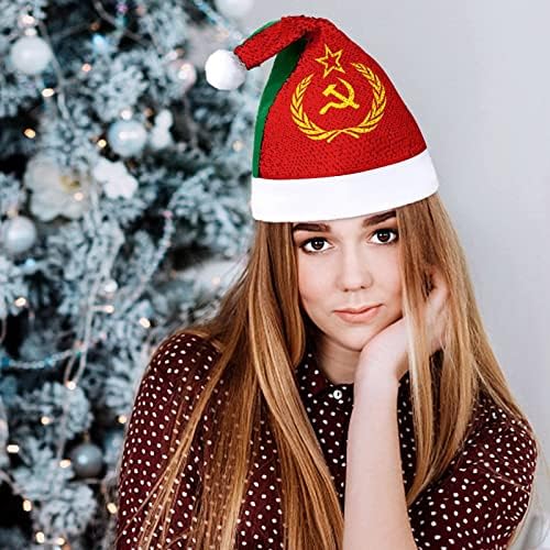 SSSR komunizam Zastava Funny Božić šešir Sequin Santa Claus kape za muškarce žene Božić Holiday Party Dekoracije