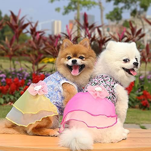 Honprad košulje za pse Mala djevojka haljine Proljeće i ljetni ljubimac Gothes Proljeće i ljeto Slatka kućnih