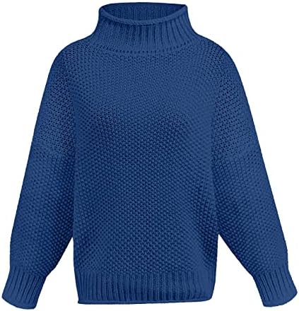 NOKMOPO Ženski džemperi za jesen i zimsku dame modni džemper čvrsti boje Visoki vrat Tanak džemper