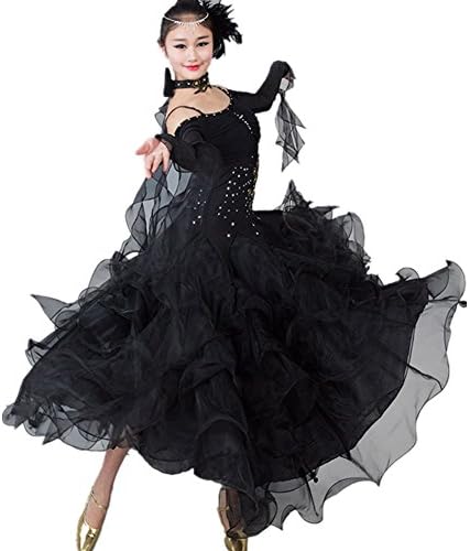 YC Well Women Modern Waltz Tango Glatka bakalna haljina za plesnu barur Standardna