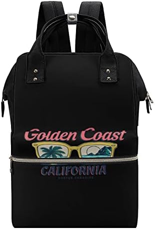 Vintage Golden Coast California Bager Backpack Vodootporna mama Backpack Veliki kapacitet
