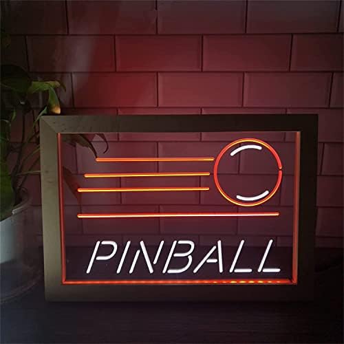 DVTel Finball LED Neon, Custom Club Decor USB noćne svjetlove Neonska svjetla sa drvenim okvirom, zidni