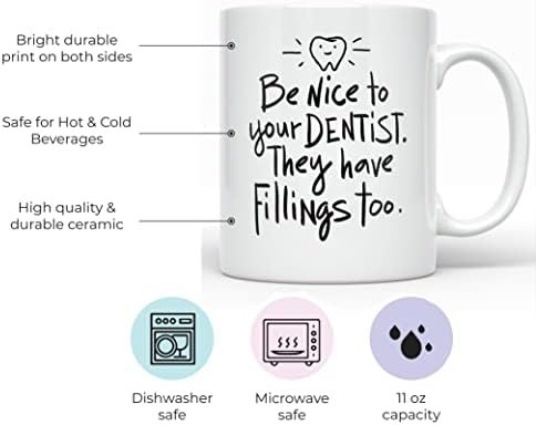 Younique Designs Dentist šolja - prenosiva šolja za kafu 11 Oz, Stomatološki pokloni za žene muškarce, smiješni dentalni pokloni za kolege, zubarski pokloni za ordinaciju, pokloni za diplomiranje stomatološke škole