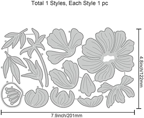Globleland Peony Cline Dies prekrasan peony uzorak šablon šablon šablona na boju povoljni listovi sječe