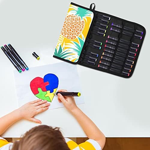 Guerotkr Case, olovka, kutija za olovku, estetska futrola za olovke, šareni bešavni uzorak ploča od ananasa