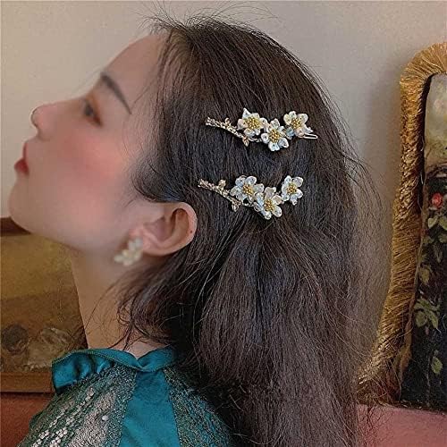 GSDNV 1 par Vintage Sweet Prirodni biser Nepravilni cvjetni metal Klip za kosu Pribor za kosu za žene Djevojke