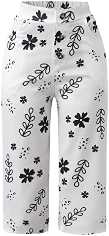 Grge Beuu Pamuk sa širokim nogama Ležerne prilike sa labavim posteljinom Štetne hlače Ženske modne hlače