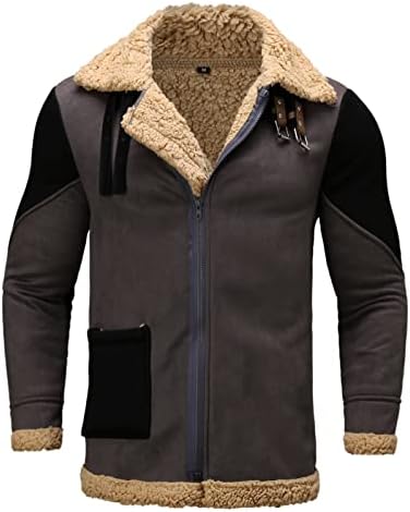 Muškarci Jesen i zimski kaput Ležerne prilike pune boje odgovara plišani zip kaput dugi rukav kaput s dugim rukavima, muška jakna toplo