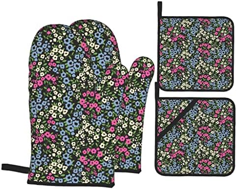 BHVXW cvjetne pećnice i držači lonaca - 4kom set za pečenje za mamine rukavice i vruće jastučiće