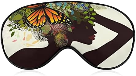 Lijepa afrička žena leptir cvjetna maska ​​za spavanje meka za povezivanje prijenosna maska ​​za oči s podesivim