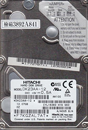 DK23AA-12, a/A0G5B / a, Hitachi 12GB IDE 2.5 Hard disk