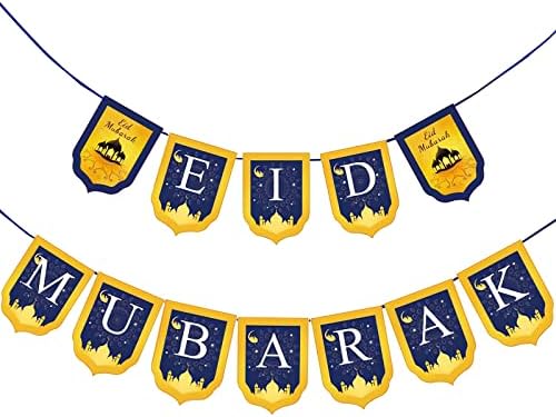 Blue Eid Mubarak Baner Eid Mubarak Dobavljači za zabavu - Eid Mubarak potpisao sa banner rutingom, ramazan