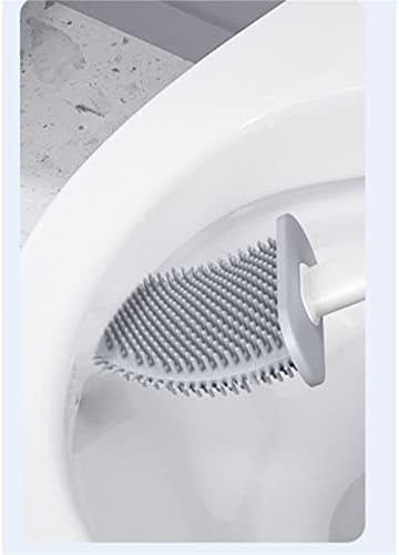 KNFUT WC četkice i držači, silikonska glava toaletna četka sa držačem crne zidne površine odvojive ručke