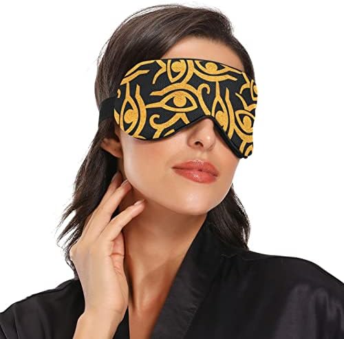 Unisex Sleep Eye Maska Zlatna-horus-Eye-egipatska noć Spavaća maska ​​Komforno omota za spavanje očiju