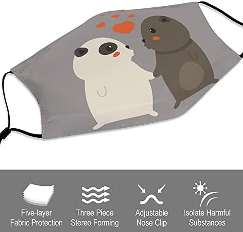 Moden višekratna periva sigurnosna Odjeća maske prašine navlake za usta Print par slika životinja pas romantika
