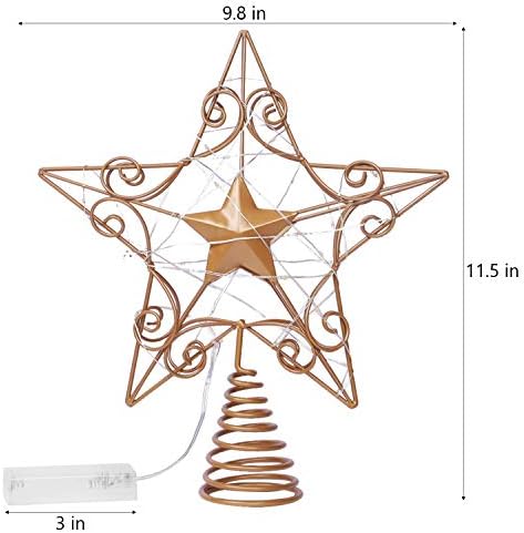 Blissun 11.8 Božićno stablo, 25 LED osvijetljenih unutarnjih zvijezda, ukrašavanja božićnog drvca