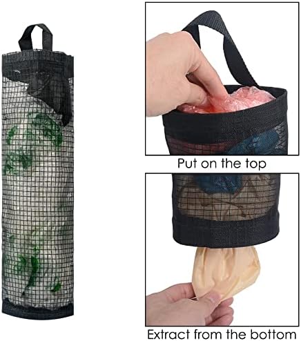 JANKOW 2pc smeće torbe dozator za kuhinju, viseći mrežaste sklopivi kese za smeće Organizator, transparentan