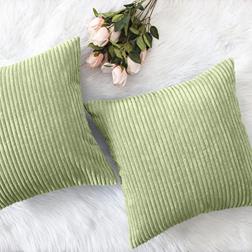 Aluwu set od 2 bacanje jastuka pokriva corduroy jastučnice meko tako nalik dekorativnim kvadratnim kaputima