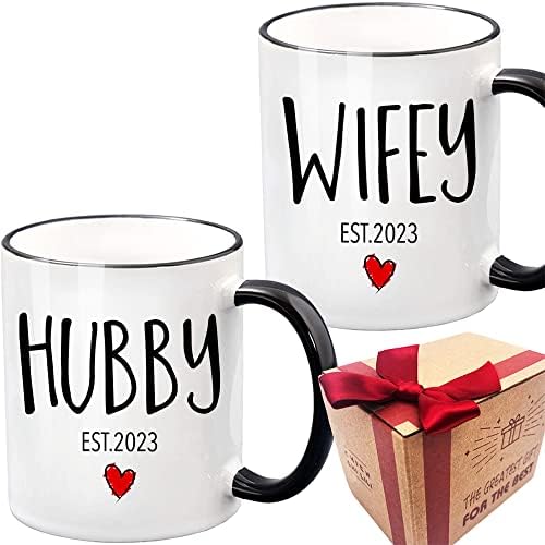 EST 2023 HUSBY HOGO poklon, Hubby Winey krila vjenčani poklon, jedinstveni vjenčani poklon za par, 2023
