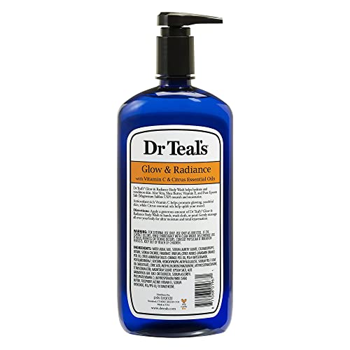 Sredstvo za pranje tijela sa čistom Epsom soli, sjaj & Sjaj, Vitamin C & Citrus esencijalna ulja Teal's,