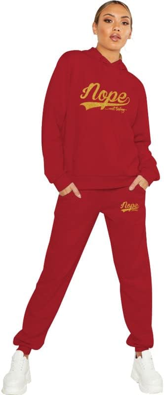Nhicdns 2 komada odjeća za žene jogger set Club Pismom gepard Print Stripe patchwork dugih rukava Radi Sweatsuits