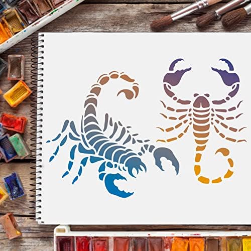 Fingeinspire Scorpion šablon 11.7x8,3 inčni pločice za crtanje sa 2 šablona šablona za farbanje na drva, pod, zidu i pločicama