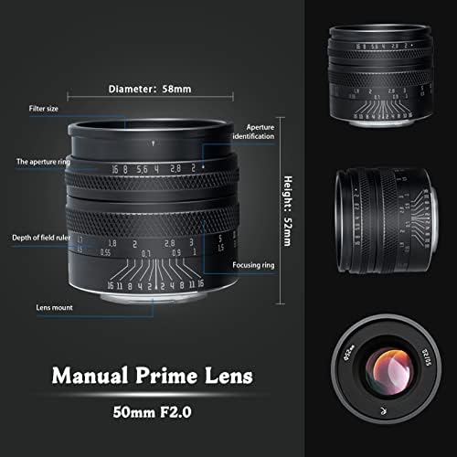 AstrHori 50mm F2. 0 Full Frame veliki otvor blende ručni fokus Prime objektiv sa efekat zamućenja & amp;filter