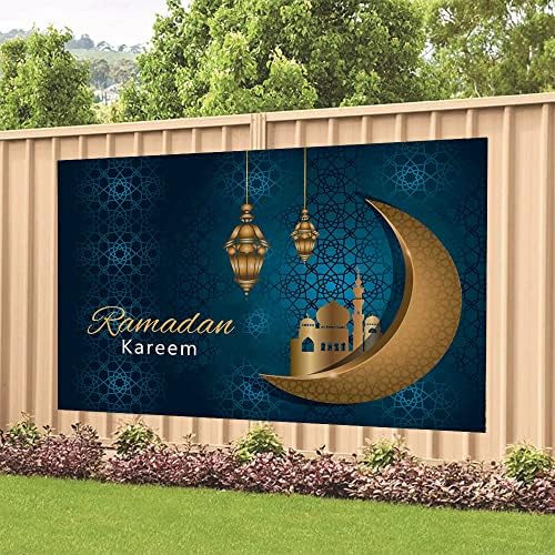 Ramazan Mubarak Backdrop Ramadan Kareem & nbsp; Banner Eid & nbsp;Mubarak Photography  pozadina & nbsp;Za kućne dekoracije Ramadan potrepštine 70.8 x 47.2 inč