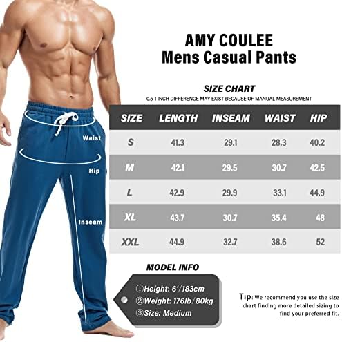 Amy Coulee muške pamučne atletske hlače otvoreno dno trčanje duksevi ravne noge casual jogers sa džepovima