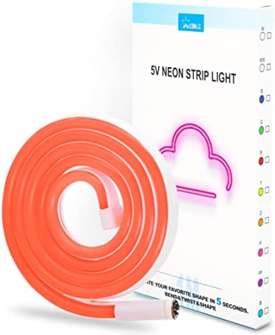 Neonlg rebjad Neon Strip svjetlo, fleksibilno DIY LED neonske konopske svjetla za djecu i odrasle, 3,28FT