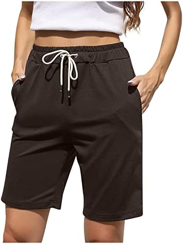 Ženske ležerne kratke hlače Ljetni elastični struk Bermuda Hlače Modna dužina koljena dugih kratkih kratkih
