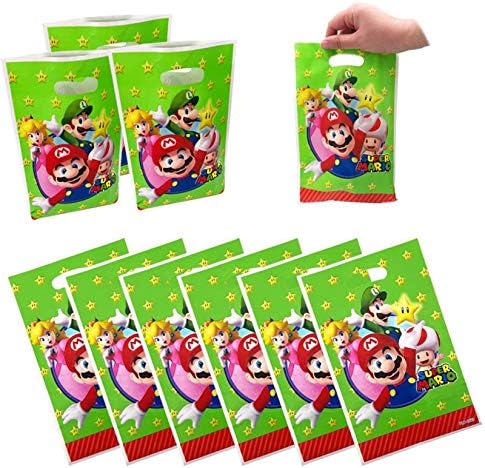 MJMeisiyu 50 paketi Mario Party poklon torbe, mario poklon torbe za zabavu za djecu Slatka mario tematsku