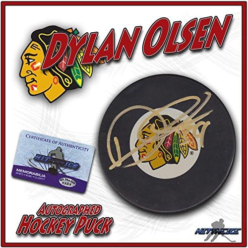 DYLAN OLSEN potpisao Chicago BLACKHAWKS Pak w / COA novi 3-Autogramed NHL Paks