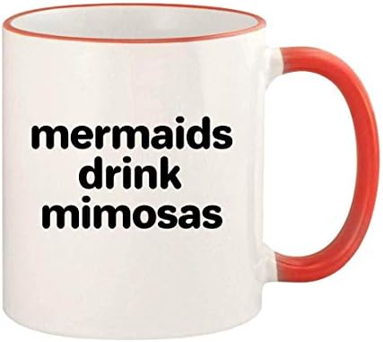 Knick Knack pokloni Mermaids piju Mimosas - 11oz Šolja za kafu u boji i dršku, Crvena