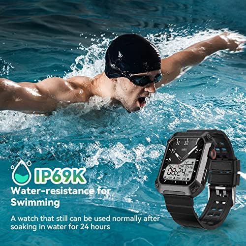 Vojni pametni satovi za muškarce plivaju vodootporni sportove za sportove na otvorenom sa spavanjem / zdravlje