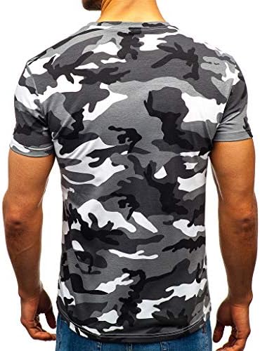 DAZLOR Camo majice za muškarce kratki rukav kamuflaža Regular Fit vojska vojni vrhovi tanka posada vrat