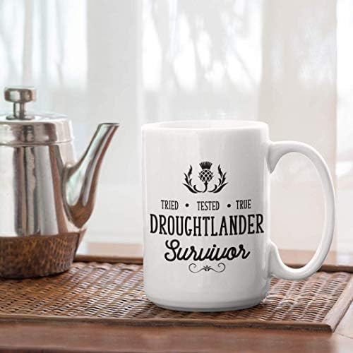 Droughtlander Survivor Mug Relief parodija za Outlander Fan za nju Funny 11 ili 15 oz. TV serija Scottish