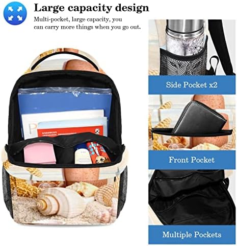 VBFOFBV Unisex ruksak za odrasle sa radom za putovanja, ljetne plažne školjke Conch