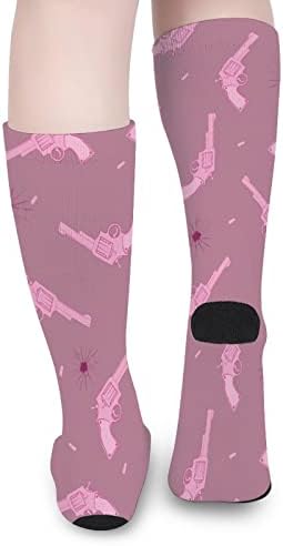 WEEDKEYCAT Pink Pistols Crew Socks novost Funny Print grafički Casual umjerena Debljina za proljeće jesen