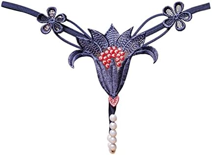 Žene seksi gaćice y-leđa G-string Privjesak biserni perle donje rublje Stretch String Bow-Tienje rublje